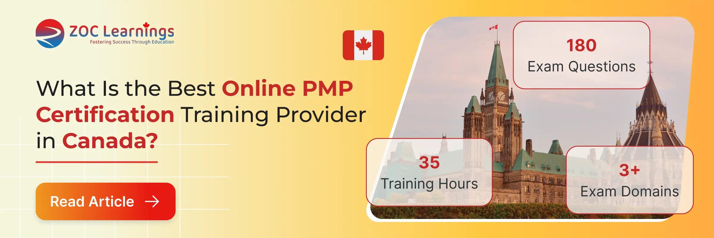 Best Online PMP Certification Training Provider in Canada | 2026 blog banner